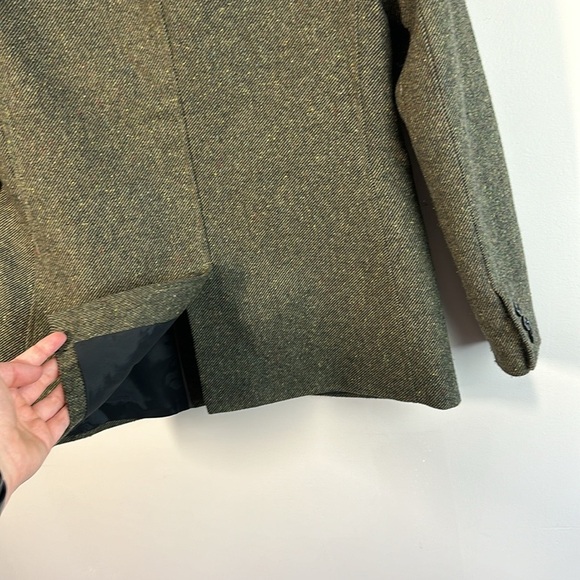 Banana Republic Speckled Olive HackingS Jacket Blazer Size 2P - Picture 10 of 16